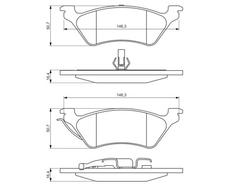 Brake Pad Set, disc brake BP954 Bosch, Image 6
