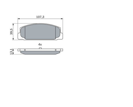 Brake Pad Set, disc brake BP955 Bosch, Image 5