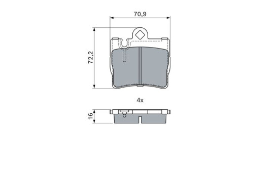 Brake Pad Set, disc brake BP968 Bosch