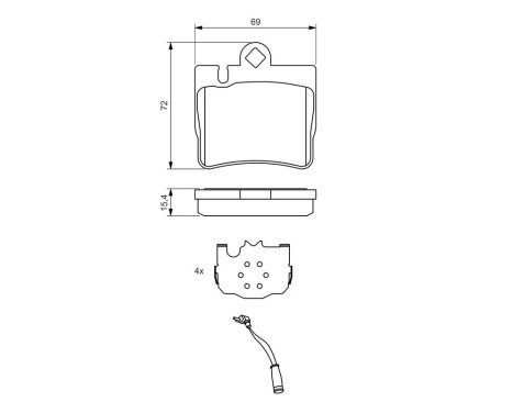 Brake Pad Set, disc brake BP968 Bosch, Image 6
