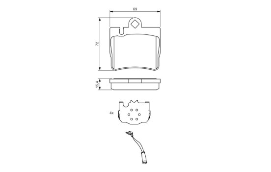 Brake Pad Set, disc brake BP968 Bosch, Image 6