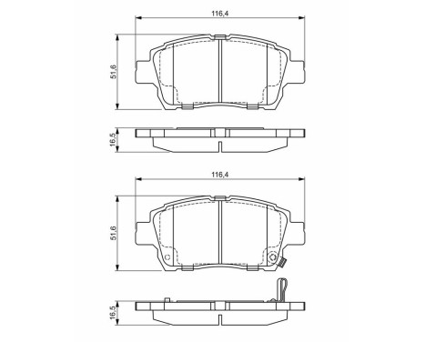 Brake Pad Set, disc brake BP970 Bosch, Image 6