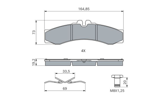 Brake Pad Set, disc brake BP971 Bosch, Image 5