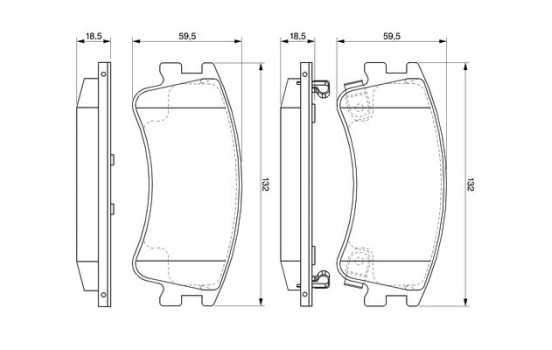 Brake Pad Set, disc brake BP989 Bosch, Image 2