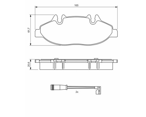 Brake Pad Set, disc brake BP991 Bosch, Image 6