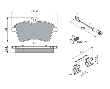Brake Pad Set, disc brake BP995 Bosch, Image 5