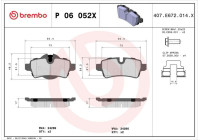 Brake Pad Set, disc brake BREMBO XTRA LINE P 06 052X