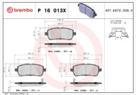 Brake Pad Set, disc brake BREMBO XTRA LINE P 16 013X