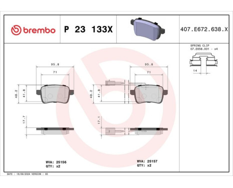 Brake Pad Set, disc brake BREMBO XTRA LINE P 23 133X, Image 4