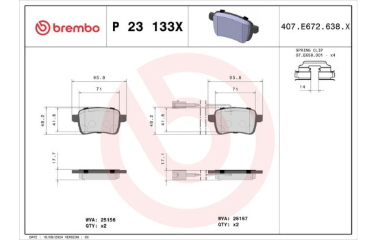 Brake Pad Set, disc brake BREMBO XTRA LINE P 23 133X, Image 4