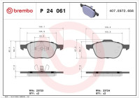 Brake Pad Set, disc brake BREMBO XTRA LINE P 24 061X