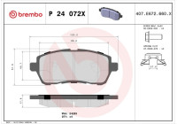 Brake Pad Set, disc brake BREMBO XTRA LINE P 24 072X