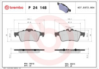 Brake Pad Set, disc brake BREMBO XTRA LINE P 24 148X