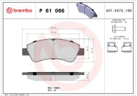 Brake Pad Set, disc brake BREMBO XTRA LINE P 61 066X