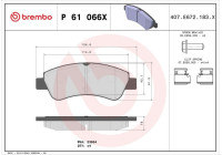 Brake Pad Set, disc brake BREMBO XTRA LINE P 61 066X