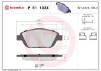 Brake Pad Set, disc brake BREMBO XTRA LINE P 61 103X