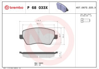 Brake Pad Set, disc brake BREMBO XTRA LINE P 68 033X