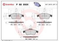 Brake Pad Set, disc brake BREMBO XTRA LINE P 68 050X