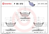 Brake Pad Set, disc brake BREMBO XTRA LINE P 85 072X