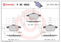 Brake Pad Set, disc brake BREMBO XTRA LINE P 85 085X