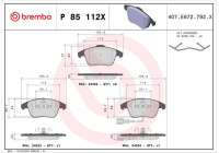 Brake Pad Set, disc brake BREMBO XTRA LINE P 85 112X