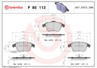 Brake Pad Set, disc brake BREMBO XTRA LINE P 85 113X