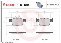 Brake Pad Set, disc brake BREMBO XTRA LINE P 85 124X