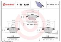 Brake Pad Set, disc brake BREMBO XTRA LINE P 85 129X