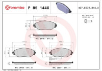 Brake Pad Set, disc brake BREMBO XTRA LINE P 85 144X