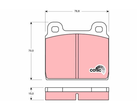 Brake Pad Set, disc brake COTEC GDB100 TRW, Image 2