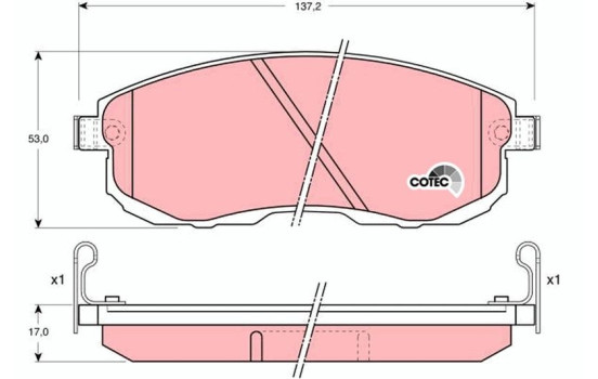 Brake Pad Set, disc brake COTEC GDB1003 TRW, Image 2