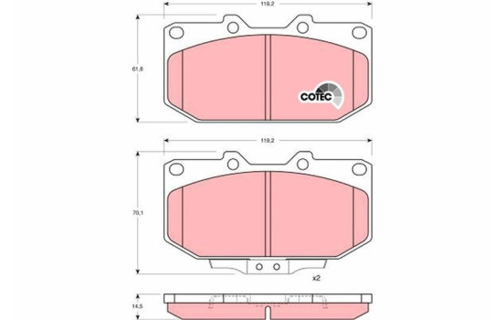 Brake Pad Set, disc brake COTEC GDB1006 TRW, Image 2
