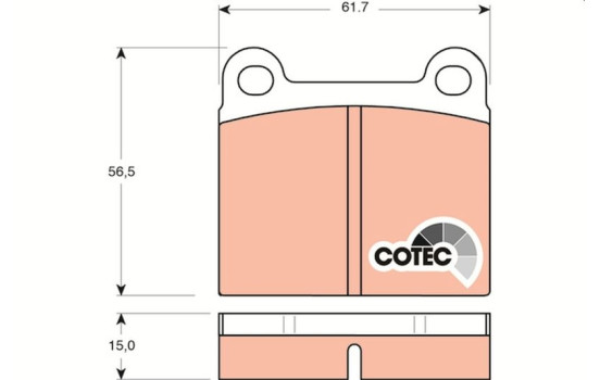 Brake Pad Set, disc brake COTEC GDB101 TRW, Image 2