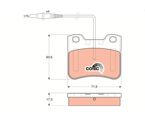 Brake Pad Set, disc brake COTEC GDB1031 TRW, Image 2