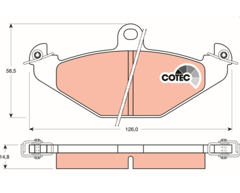 Brake Pad Set, disc brake COTEC GDB1041 TRW, Image 2