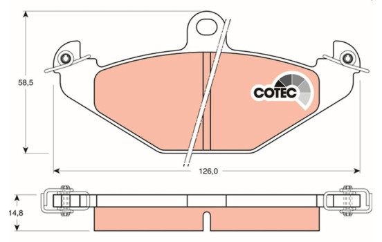 Brake Pad Set, disc brake COTEC GDB1041 TRW, Image 2