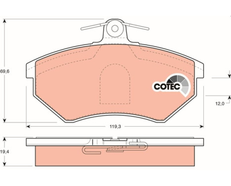 Brake Pad Set, disc brake COTEC GDB1044 TRW, Image 2