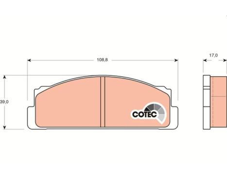 Brake Pad Set, disc brake COTEC GDB106 TRW, Image 2