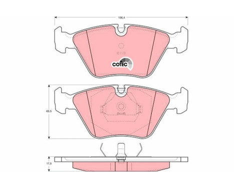 Brake Pad Set, disc brake COTEC GDB1064 TRW, Image 2