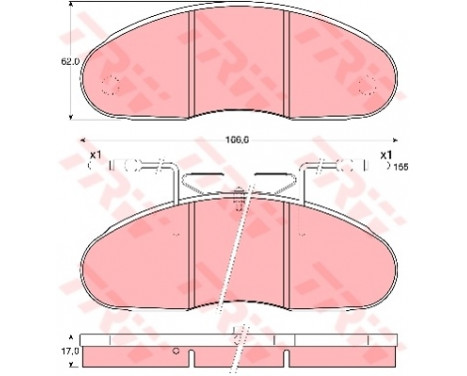 Brake Pad Set, disc brake COTEC GDB1069 TRW