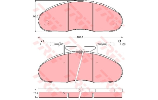Brake Pad Set, disc brake COTEC GDB1069 TRW