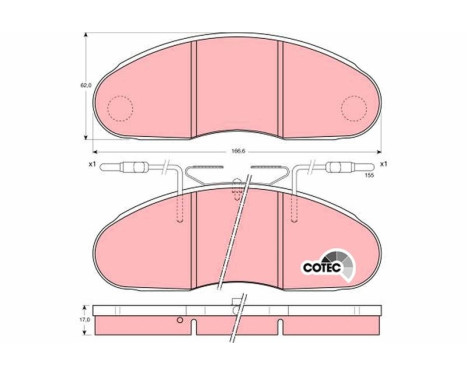 Brake Pad Set, disc brake COTEC GDB1077 TRW, Image 2