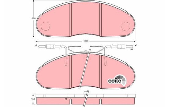 Brake Pad Set, disc brake COTEC GDB1077 TRW, Image 2