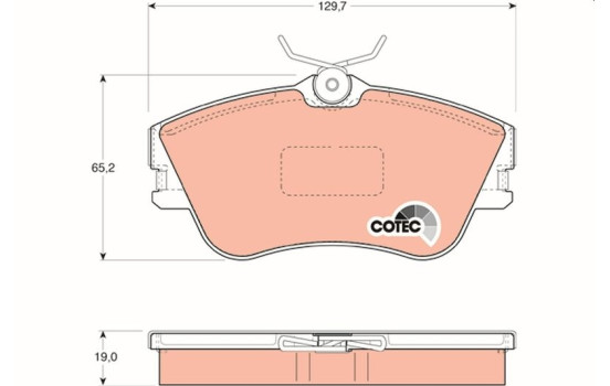 Brake Pad Set, disc brake COTEC GDB1092 TRW, Image 2