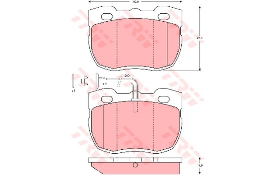 Brake Pad Set, disc brake COTEC GDB1093 TRW