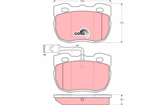 Brake Pad Set, disc brake COTEC GDB1093 TRW, Image 2