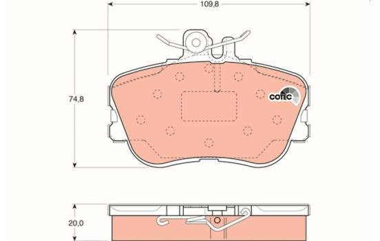 Brake Pad Set, disc brake COTEC GDB1094 TRW, Image 2