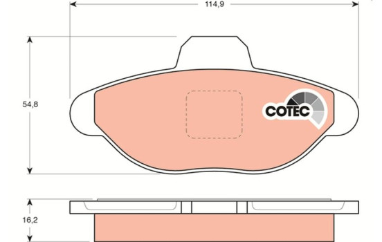 Brake Pad Set, disc brake COTEC GDB1099 TRW, Image 2