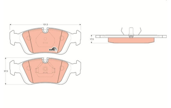 Brake Pad Set, disc brake COTEC GDB1100 TRW, Image 2