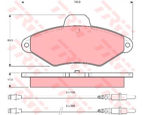 Brake Pad Set, disc brake COTEC GDB1101 TRW